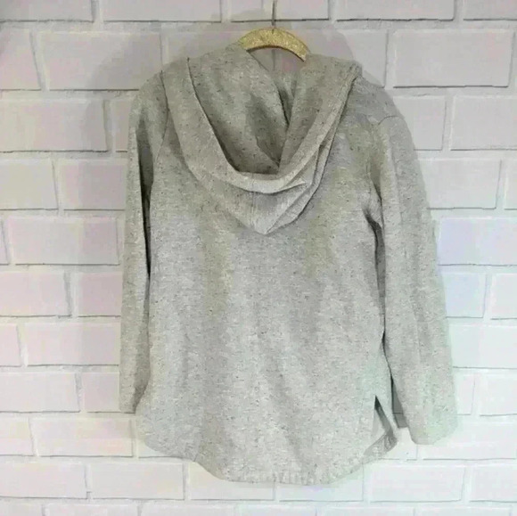 LOFT Gray Open Hooded Sweatshirt - Picture 2 of 4